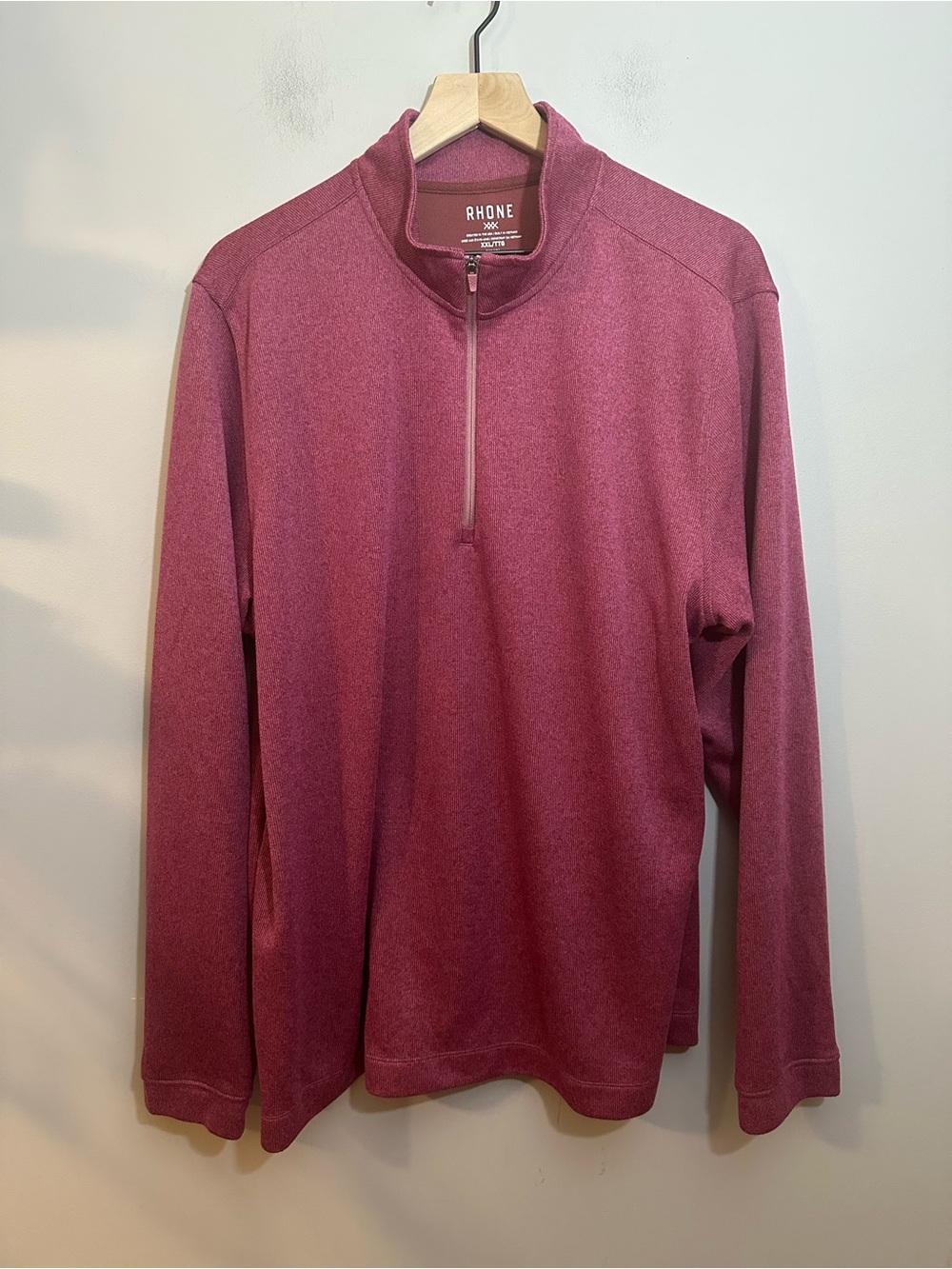 Rhone Commuter 1/4 Zip Sweater Top Maroon/Pink Marle Mens Size XXL